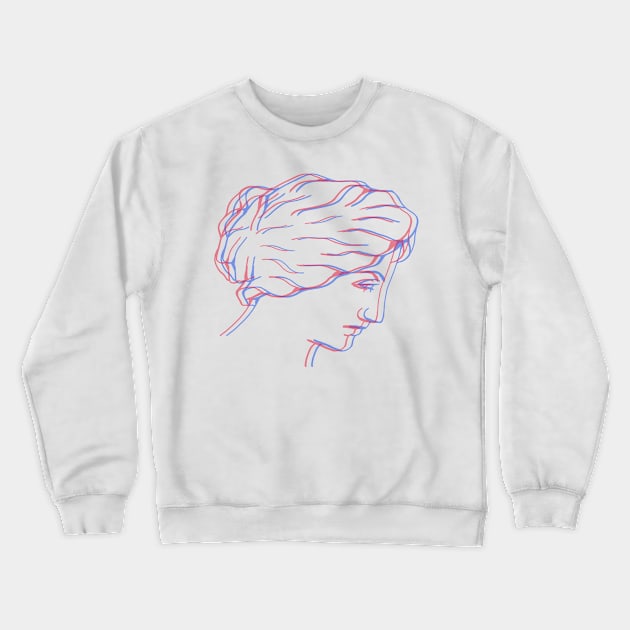 3D Face Illustration Crewneck Sweatshirt by Crystal Tiger Art